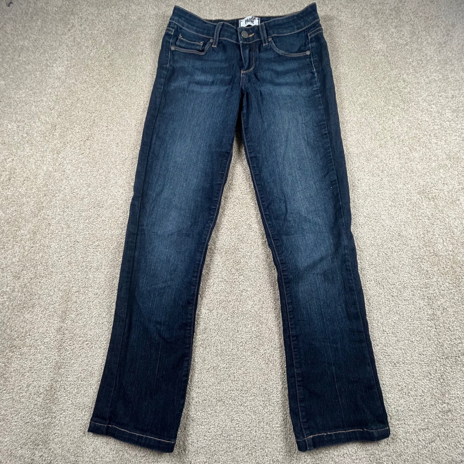 Paige Manhattan Bootcut Jeans Dark Wash Indigo Blue Stretch Denim Womens Size 27